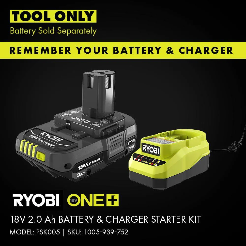 RYOBI ONE+ 18V 18-Gauge Cordless AirStrike Brad Nailer with Cordless 1/4 Sheet Sander (Tools Only), photo 9 of 12