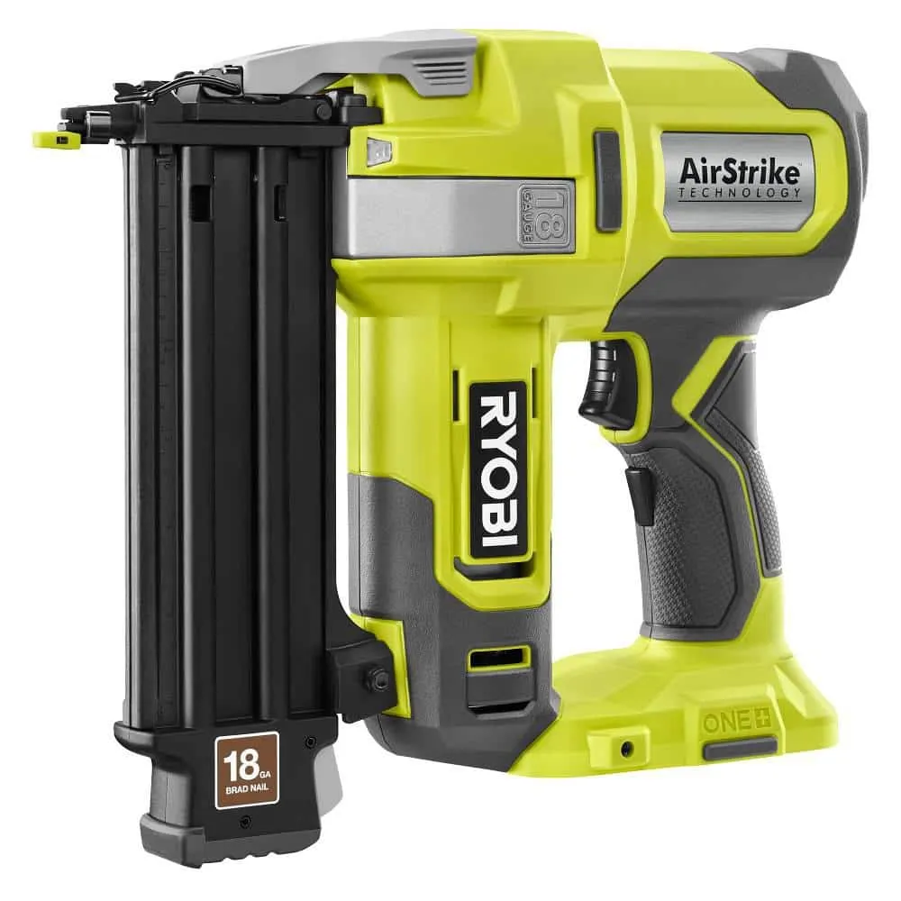 RYOBI ONE+ 18V 18-Gauge Cordless AirStrike Brad Nailer with Cordless 1/4 Sheet Sander (Tools Only), photo 7 of 12