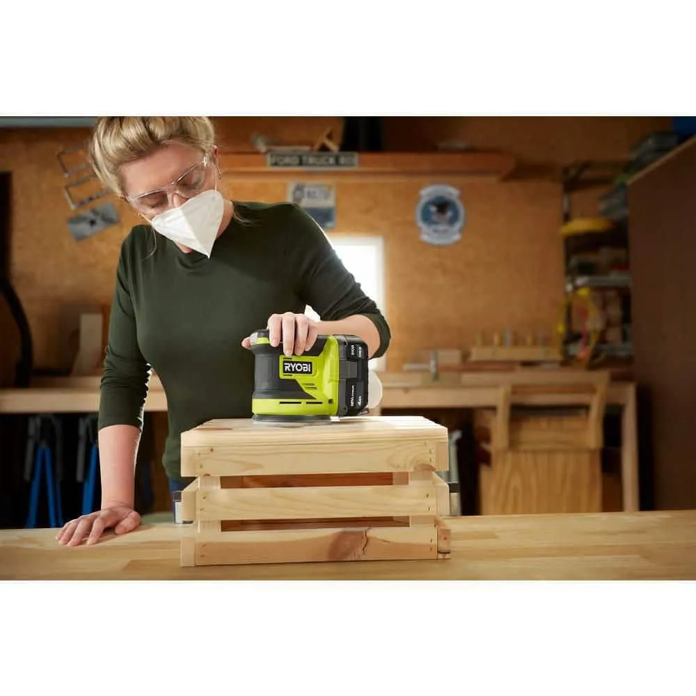 RYOBI ONE+ 18V 18-Gauge Cordless AirStrike Brad Nailer with Cordless 5 in. Random Orbit Sander, photo 10 of 14