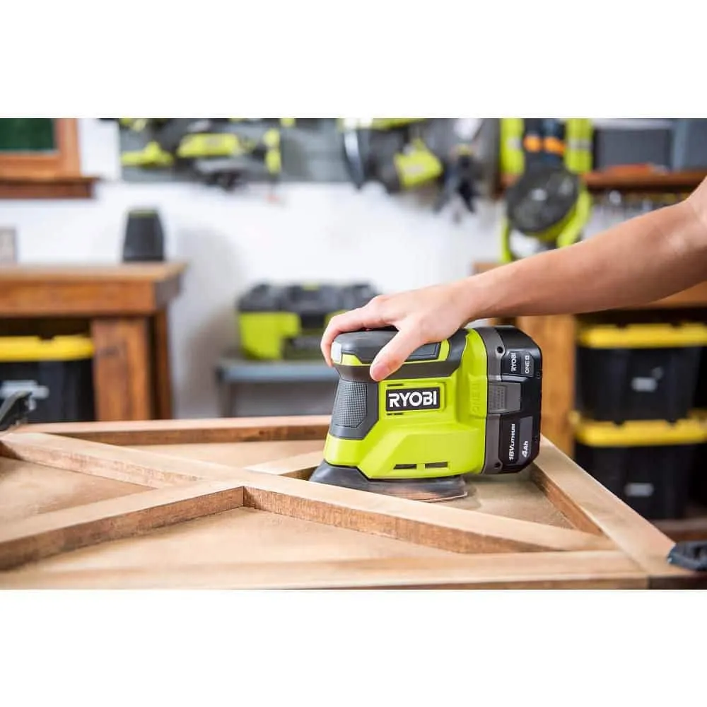 RYOBI ONE+ 18V 18-Gauge Cordless AirStrike Brad Nailer with Cordless Corner Cat Finish Sander, photo 10 of 14