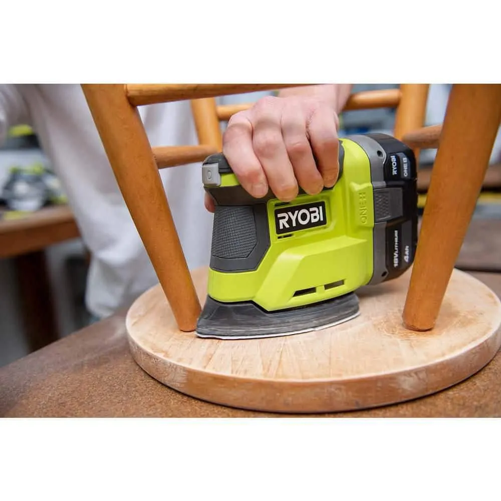 RYOBI ONE+ 18V 18-Gauge Cordless AirStrike Brad Nailer with Cordless Corner Cat Finish Sander, photo 9 of 14