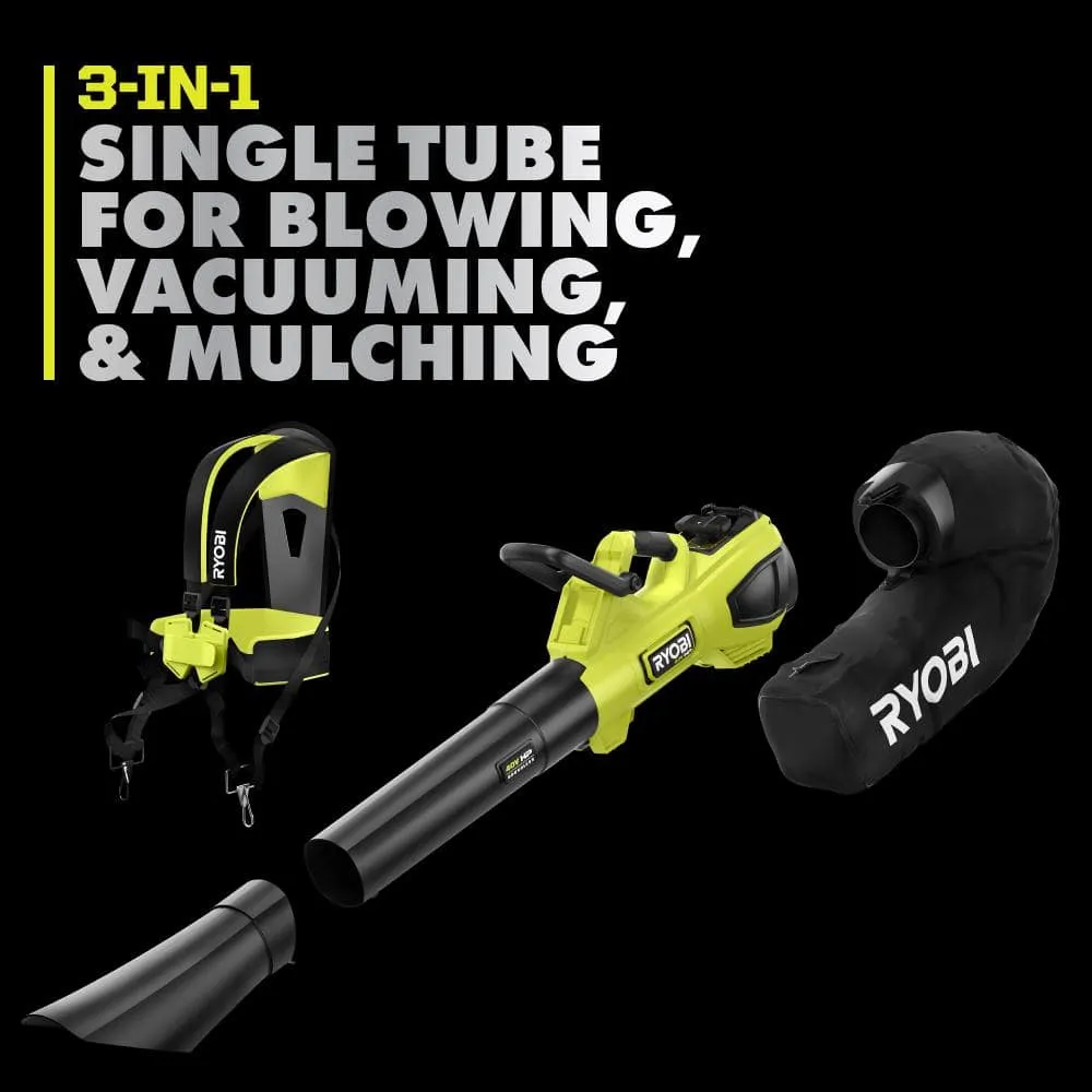 RYOBI 40V HP Brushless 100 MPH 600 CFM Cordless Leaf Blower/Mulcher/Vacuum with (2) 4.0 Ah Batteries and Charger, photo 9 of 14