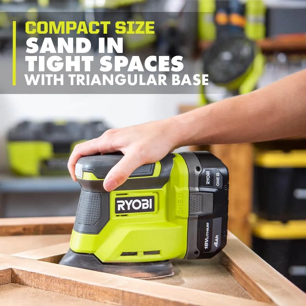 RYOBI ONE+ 18V Lithium-Ion Kit with 2.0 Ah and 4.0 Ah Batteries, Charger, and Free ONE+ 18V Cordless Corner Cat Finish Sander, photo 4 of 13