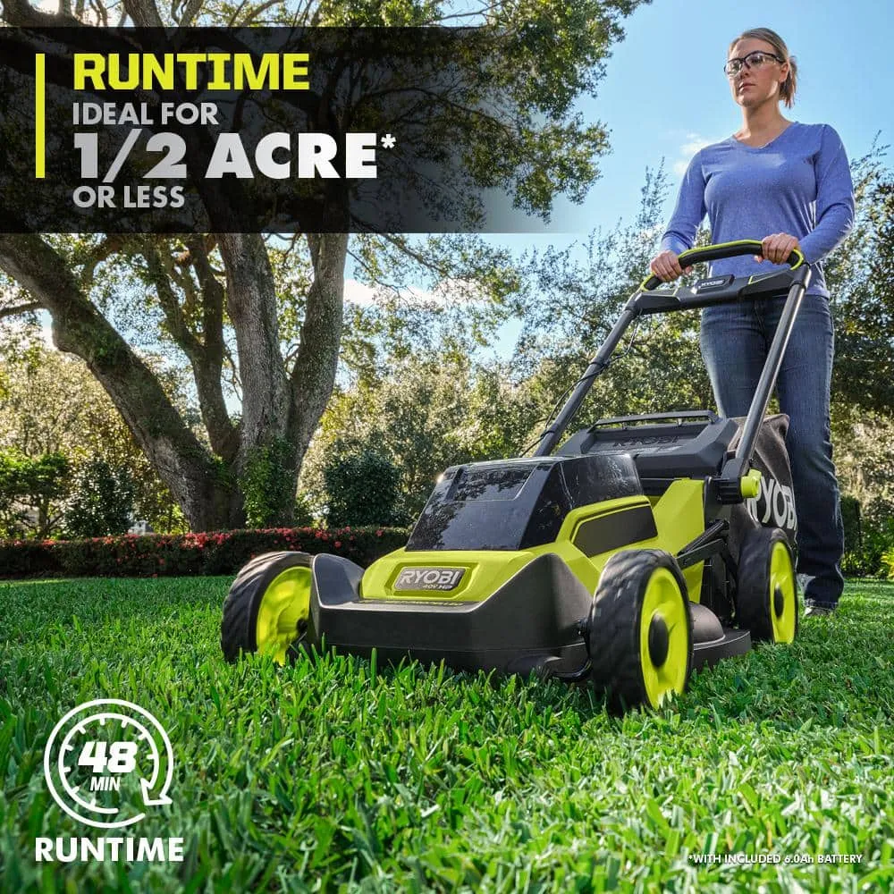 RYOBI 20 in. 40V HP Brushless Cordless Push Lawn Mower & 650 CFM Blower Kit with 6.0 Ah Battery, 4.0 Ah Battery & Fast Chargers, photo 6 of 8