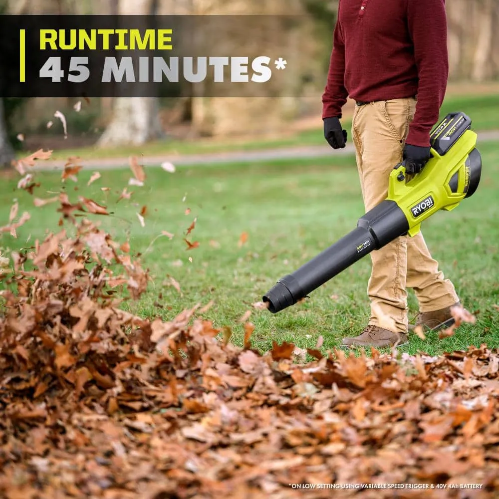 RYOBI 20 in. 40V HP Brushless Cordless Push Lawn Mower & 650 CFM Blower Kit with 6.0 Ah Battery, 4.0 Ah Battery & Fast Chargers, photo 7 of 8