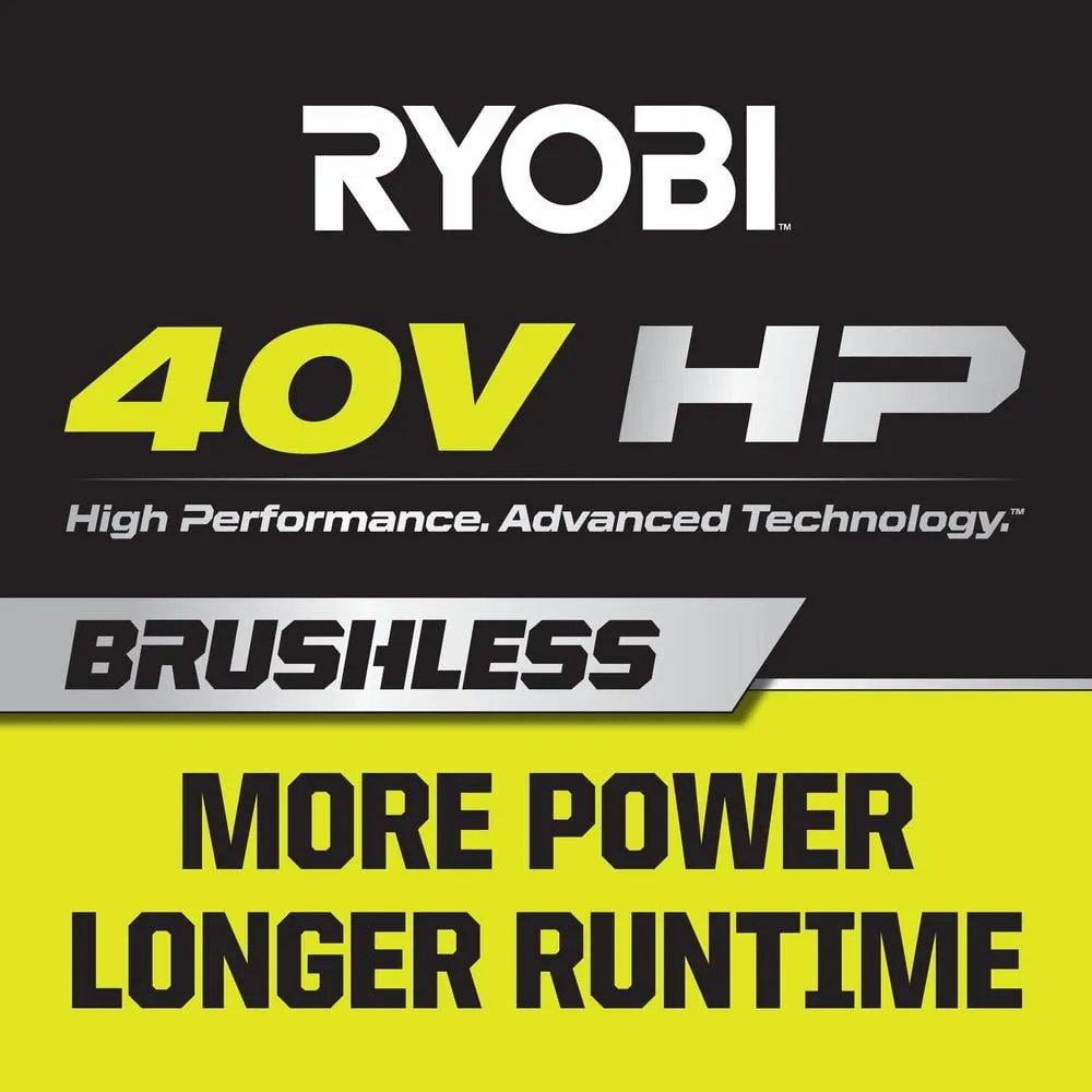 RYOBI 20 in. 40V HP Brushless Cordless Push Lawn Mower & 650 CFM Blower Kit with 6.0 Ah Battery, 4.0 Ah Battery & Fast Chargers, photo 2 of 8