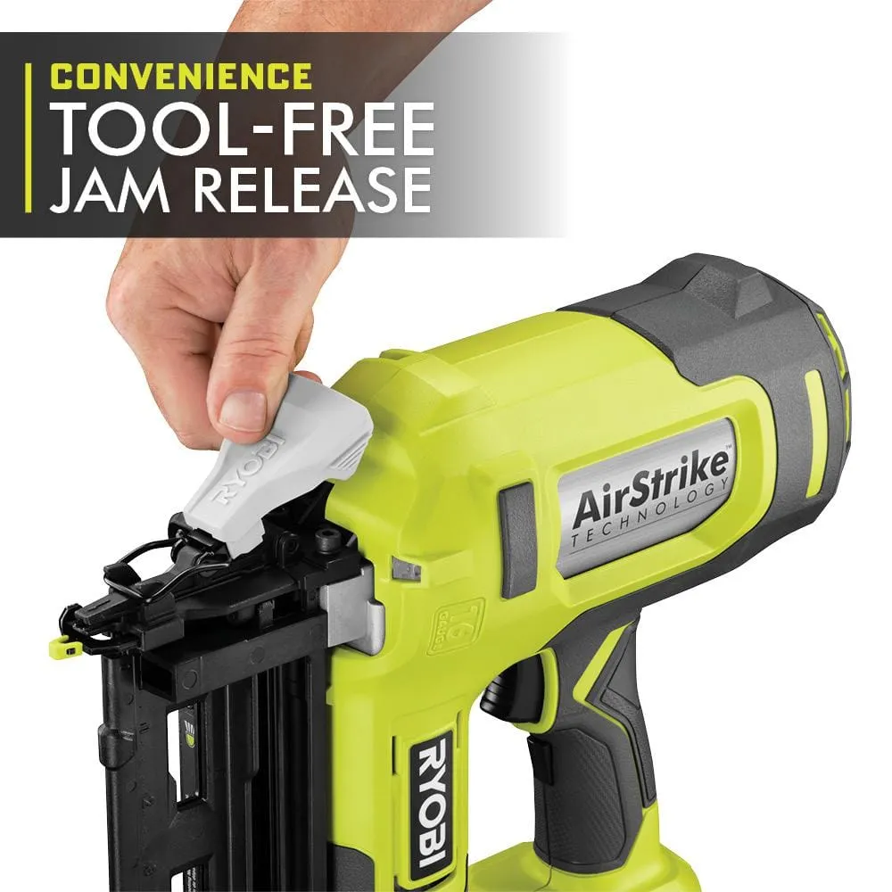 RYOBI 18V ONE+ AirStrike 16-Gauge Cordless Straight Finish Nailer Kit with ONE+ 2.0 Ah Lithium-Ion Battery and Charger, photo 3 of 8