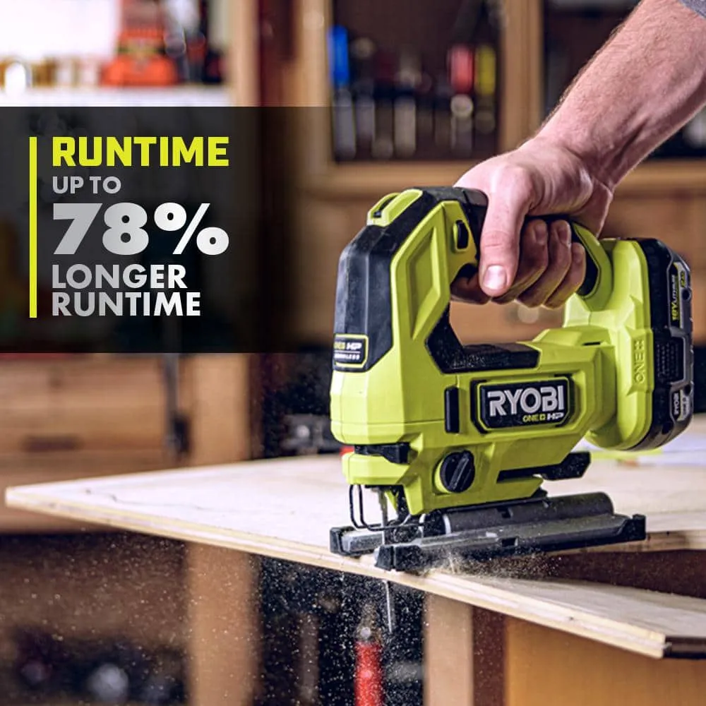 RYOBI ONE+ HP 18V 6.0 Ah Lithium-Ion HIGH PERFORMANCE Battery and Charger Kit with ONE+ HP 18V Brushless Jig Saw, photo 4 of 11