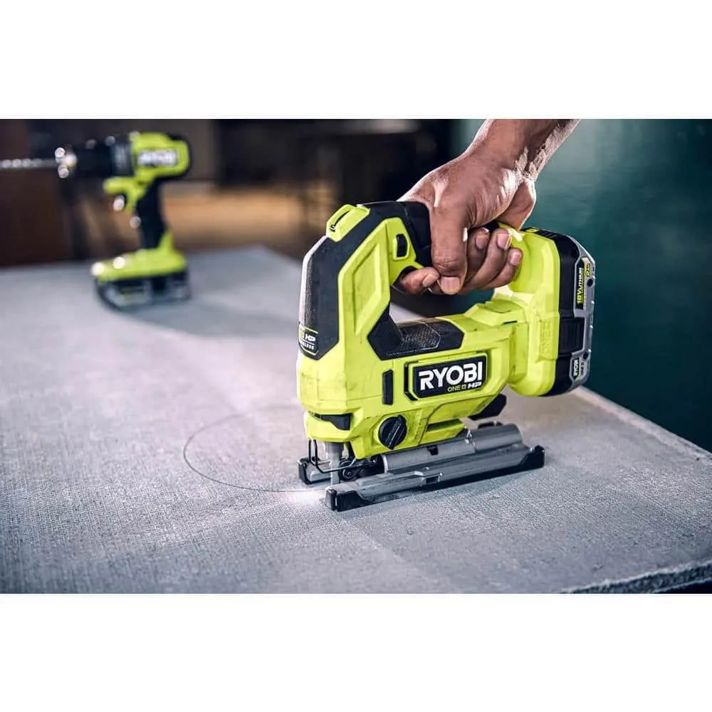 RYOBI ONE+ HP 18V 6.0 Ah Lithium-Ion HIGH PERFORMANCE Battery and Charger Kit with ONE+ HP 18V Brushless Jig Saw, photo 6 of 11