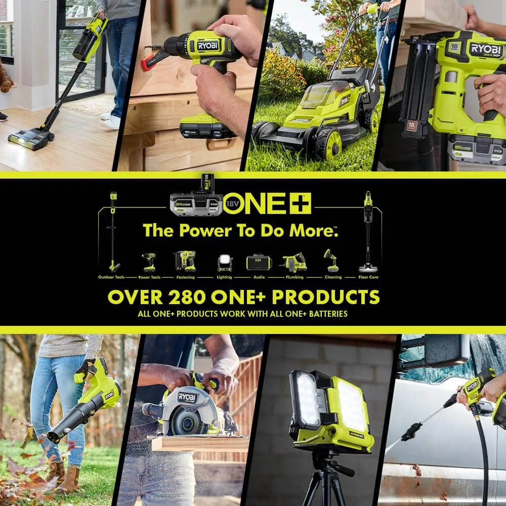 RYOBI 15 Amp Corded 12 in. Sliding Compound Miter Saw and ONE+ 18V 16-Gauge Cordless AirStrike Finish Nailer (Tool Only), photo 10 of 11