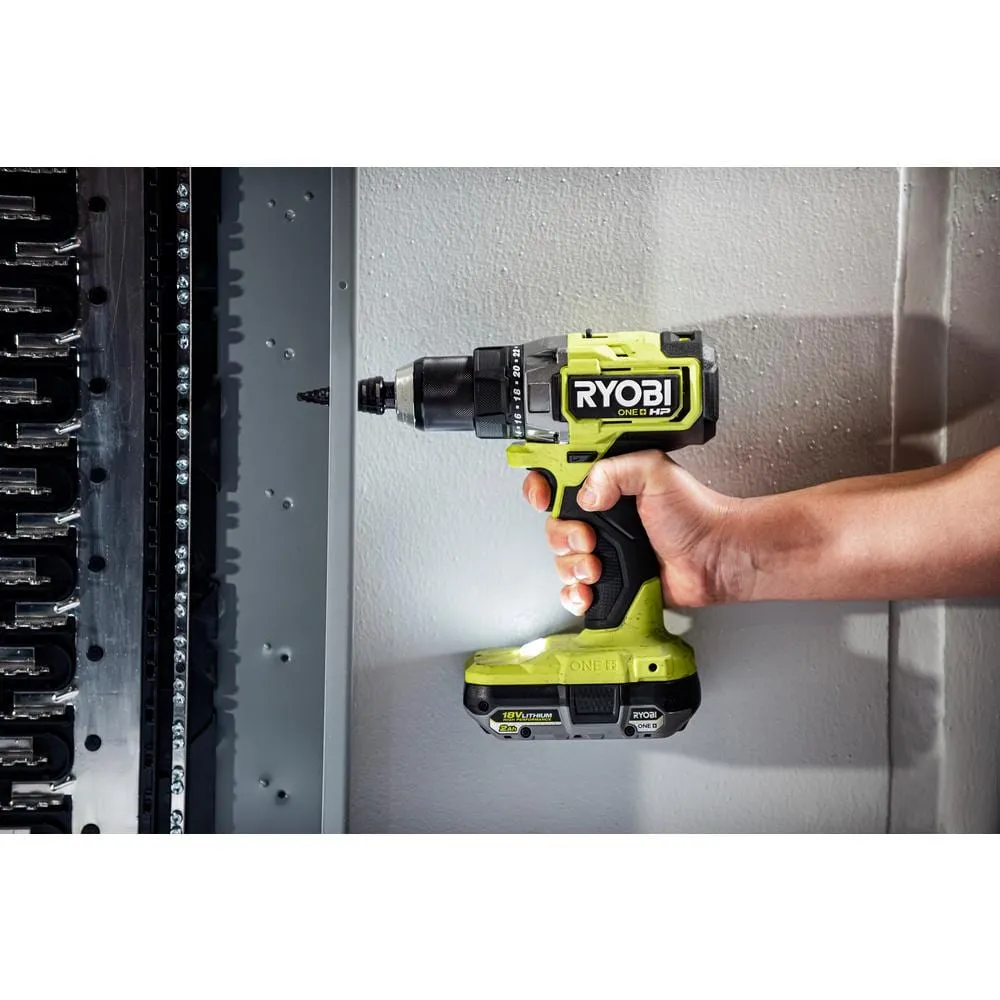 RYOBI ONE+ HP 18V Brushless Cordless 2-Tool Combo Kit w/(2) 2.0 Ah Batteries, Charger, Bag, and FREE Corner Cat Finish Sander, photo 8 of 12