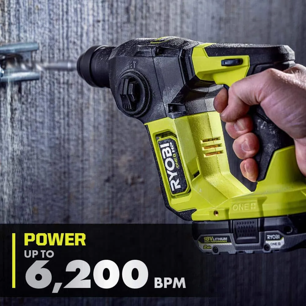 RYOBI ONE+ HP 18V 6.0 Ah Lithium-Ion HIGH PERFORMANCE Battery and Charger Kit with ONE+ HP 18V Brushless SDS Rotary Hammer, photo 5 of 13