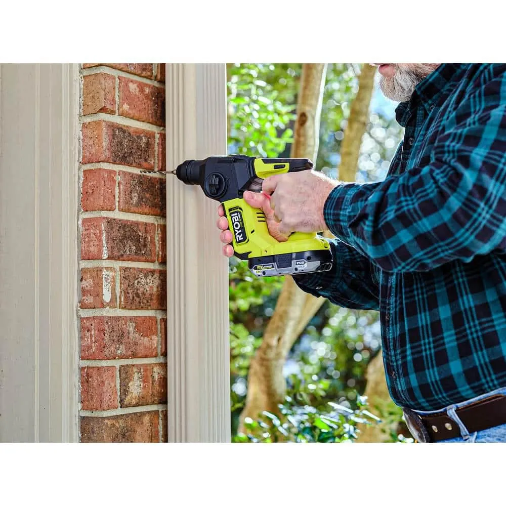 RYOBI ONE+ HP 18V 6.0 Ah Lithium-Ion HIGH PERFORMANCE Battery and Charger Kit with ONE+ HP 18V Brushless SDS Rotary Hammer, photo 8 of 13