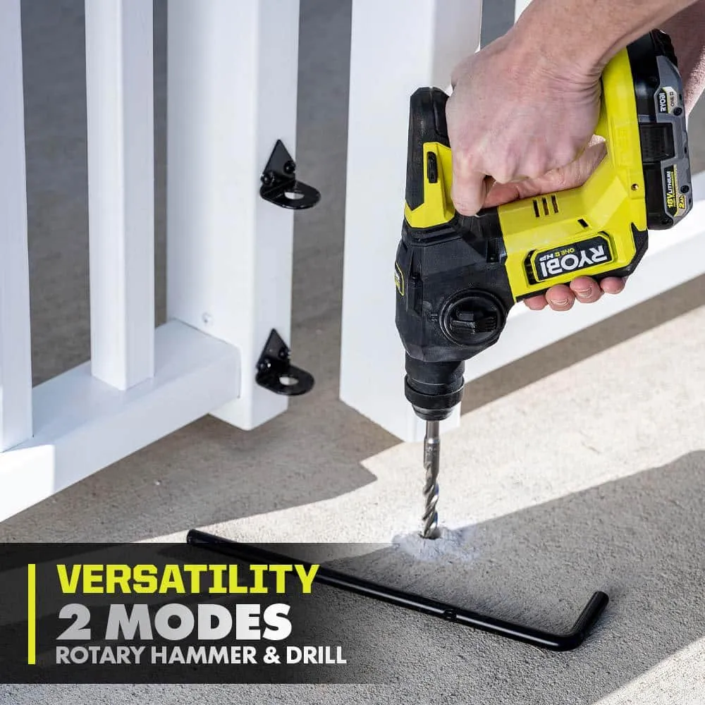 RYOBI ONE+ HP 18V 6.0 Ah Lithium-Ion HIGH PERFORMANCE Battery and Charger Kit with ONE+ HP 18V Brushless SDS Rotary Hammer, photo 6 of 13