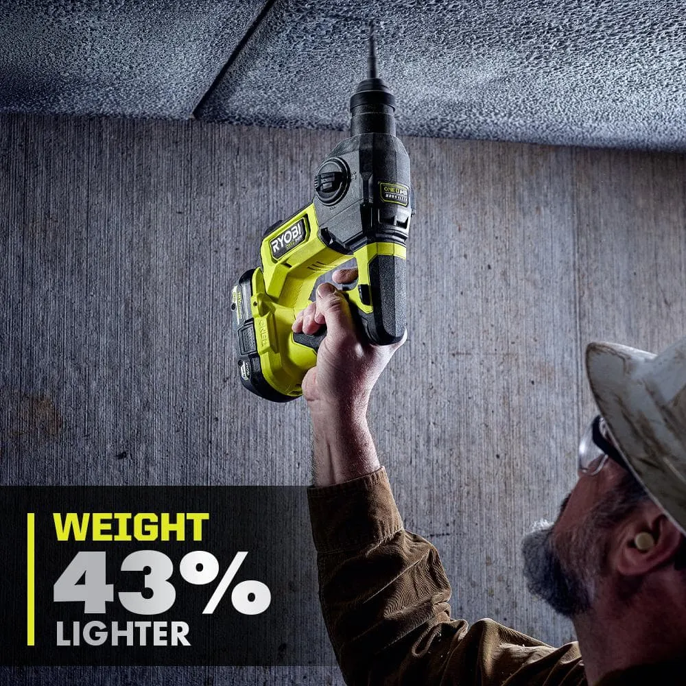 RYOBI ONE+ HP 18V 6.0 Ah Lithium-Ion HIGH PERFORMANCE Battery and Charger Kit with ONE+ HP 18V Brushless SDS Rotary Hammer, photo 4 of 13