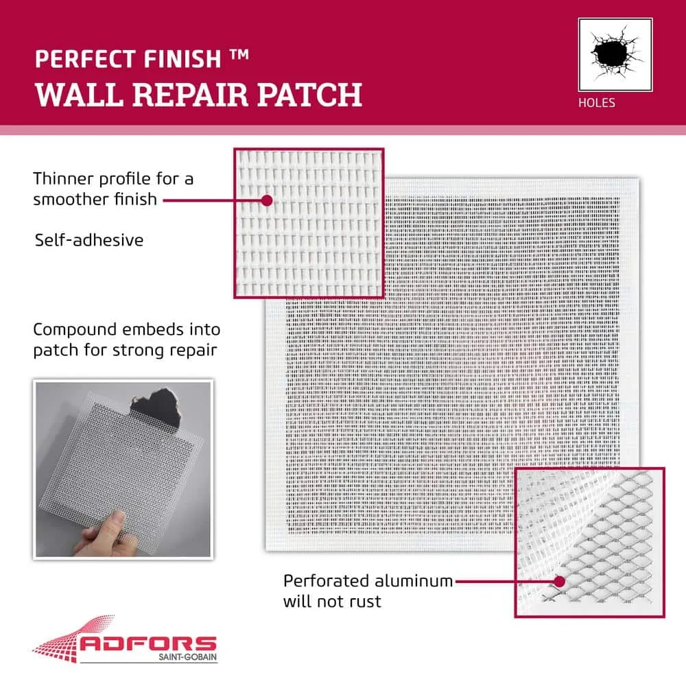 Saint-Gobain ADFORS FibaTape Perfect Finish 4 in. x 4 in. Self-Adhesive Wall Repair Patch, photo 5 of 7