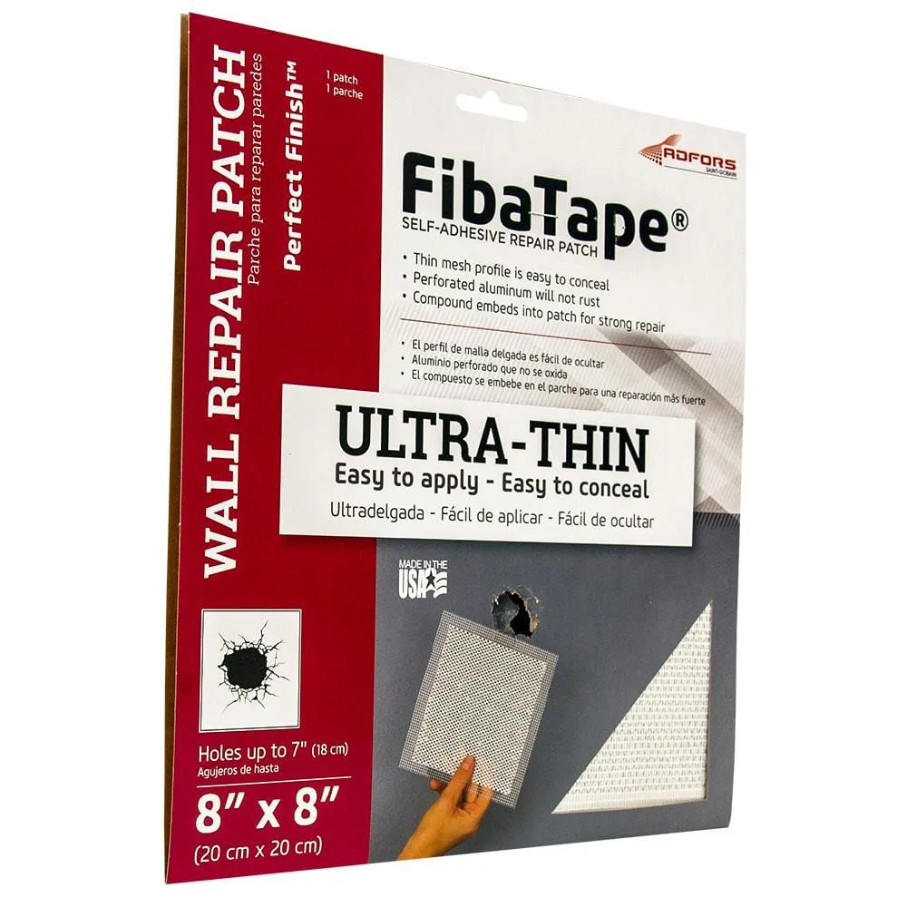 Saint-Gobain ADFORS FibaTape Perfect Finish 8 in. x 8 in. Self-Adhesive Wall Repair Patch, photo 4 of 7
