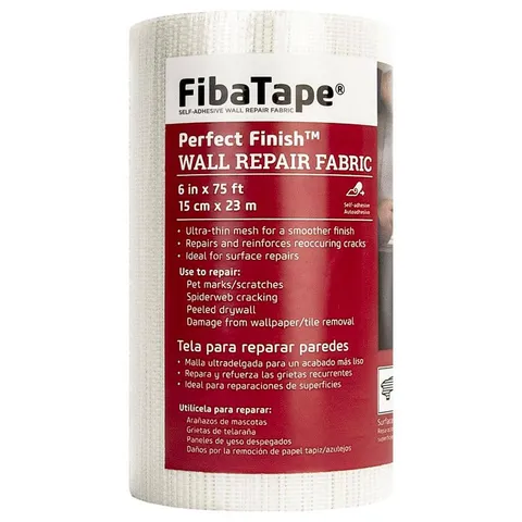 FibaTape Perfect Finish 6 in × 75 ft Self-Adhesive Wall Repair Fabric