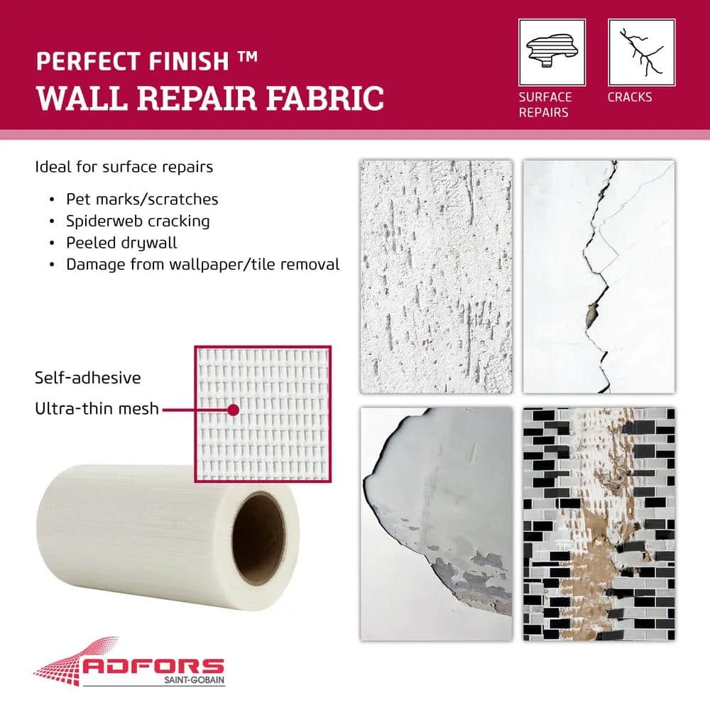 Saint-Gobain ADFORS FibaTape Perfect Finish 6 in. x 75 ft. Self-Adhesive Wall Repair Fabric, photo 3 of 5