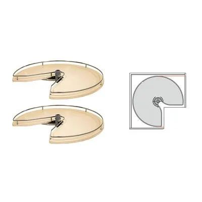 Salice Circle Pivoting Carousel, 28-3/16 or 32-1/8 in. Dia., Kidney-Shaped 3/4 Circle, Melamine, 35 lb Capacity, photo 2 of 2