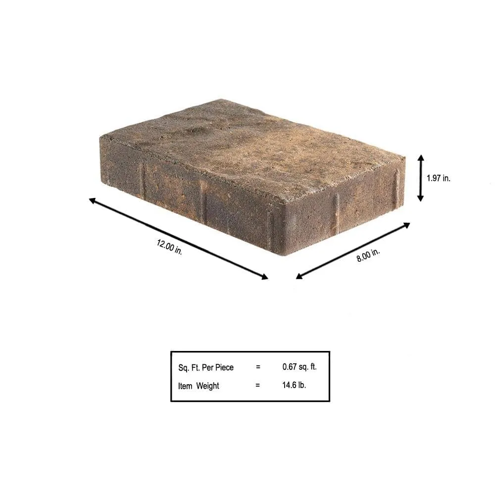 Pavestone Paper Sample Only of Taverna Rec 11.81 in. L x 7.87 in. W x 50 mm H Sand Brown Charcoal Concrete Paver (1-Piece), photo 4 of 5