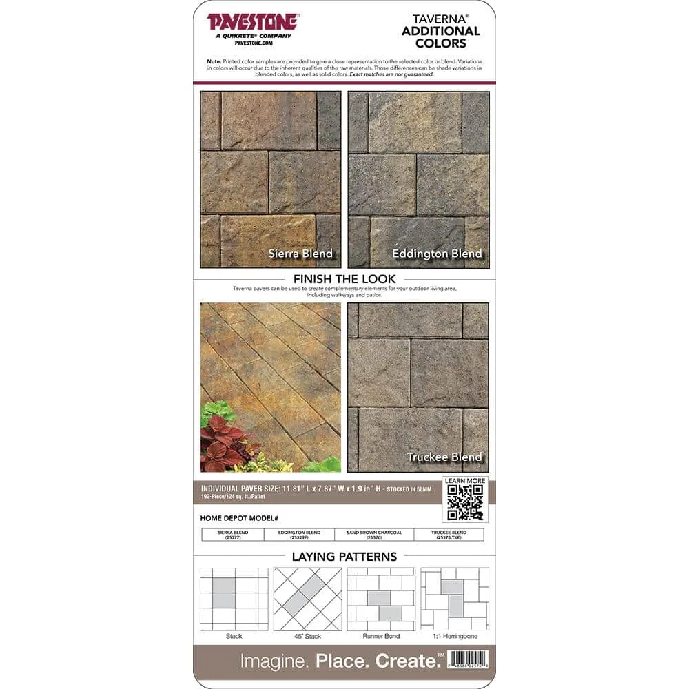 Pavestone Paper Sample Only of Taverna Rec 11.81 in. L x 7.87 in. W x 50 mm H Sand Brown Charcoal Concrete Paver (1-Piece), photo 2 of 5