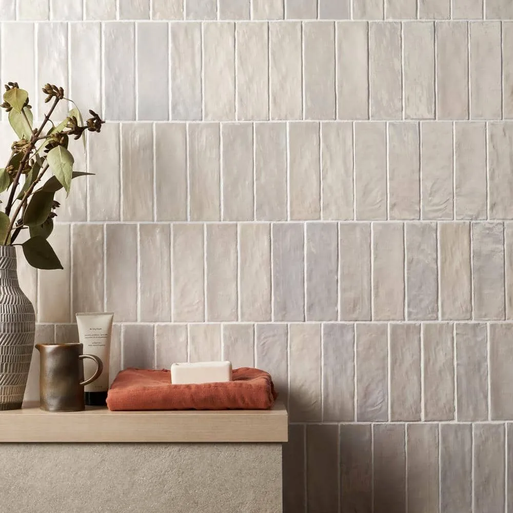 Ivy Hill Tile Amagansett Cream 2 in. x 8 in. 9 mm Satin Ceramic Wall Tile (5.38 sq. ft. / case), photo 4 of 8