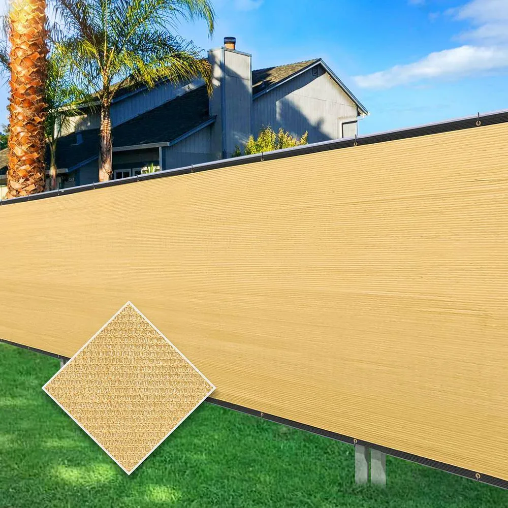 6 ft. x 50 ft. Privacy Screen Fence Heavy-Duty Protective Covering Mesh Fencing for Patio Lawn Garden Balcony Sand, photo 10 of 10