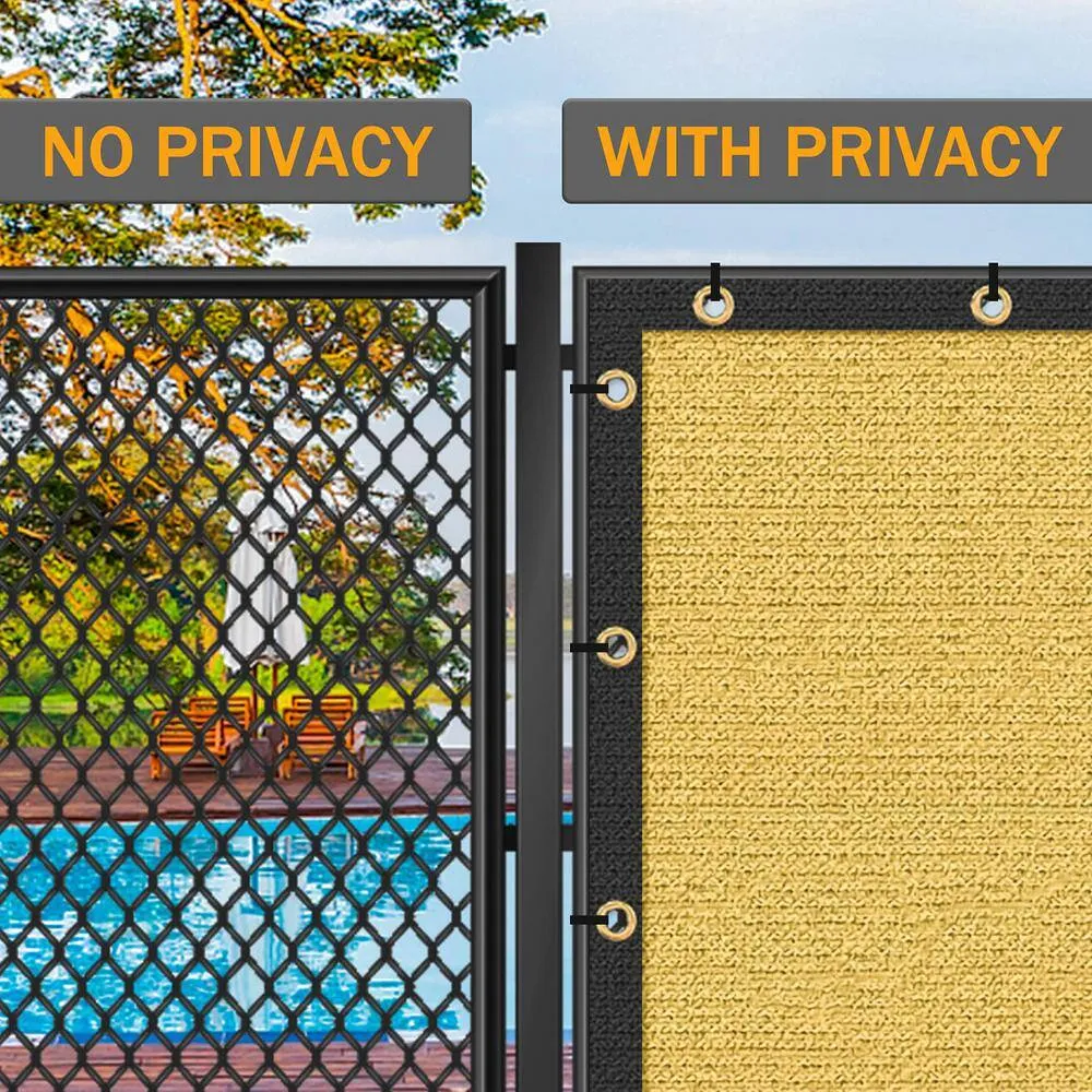 6 ft. x 50 ft. Privacy Screen Fence Heavy-Duty Protective Covering Mesh Fencing for Patio Lawn Garden Balcony Sand, photo 6 of 10