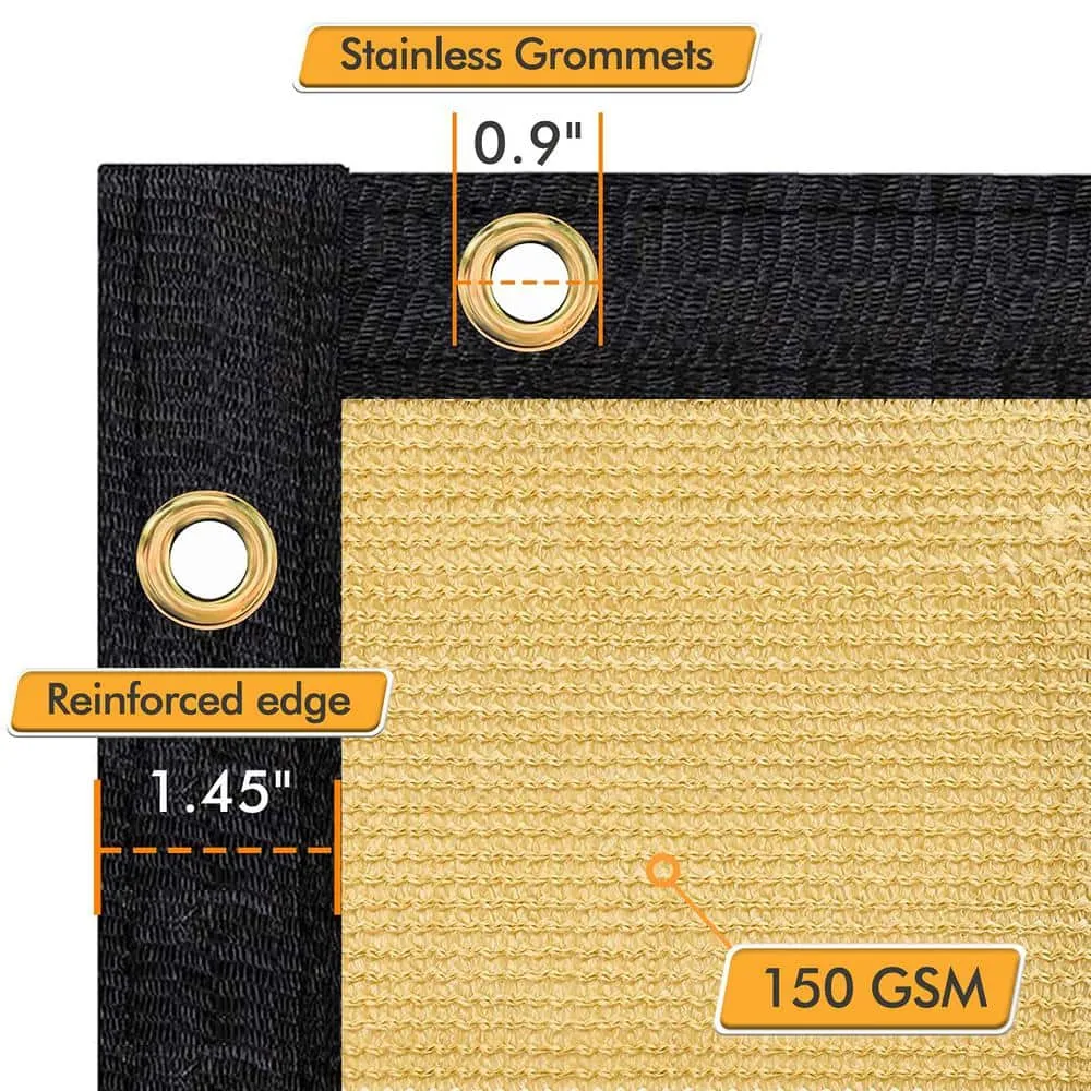 6 ft. x 50 ft. Privacy Screen Fence Heavy-Duty Protective Covering Mesh Fencing for Patio Lawn Garden Balcony Sand, photo 4 of 10