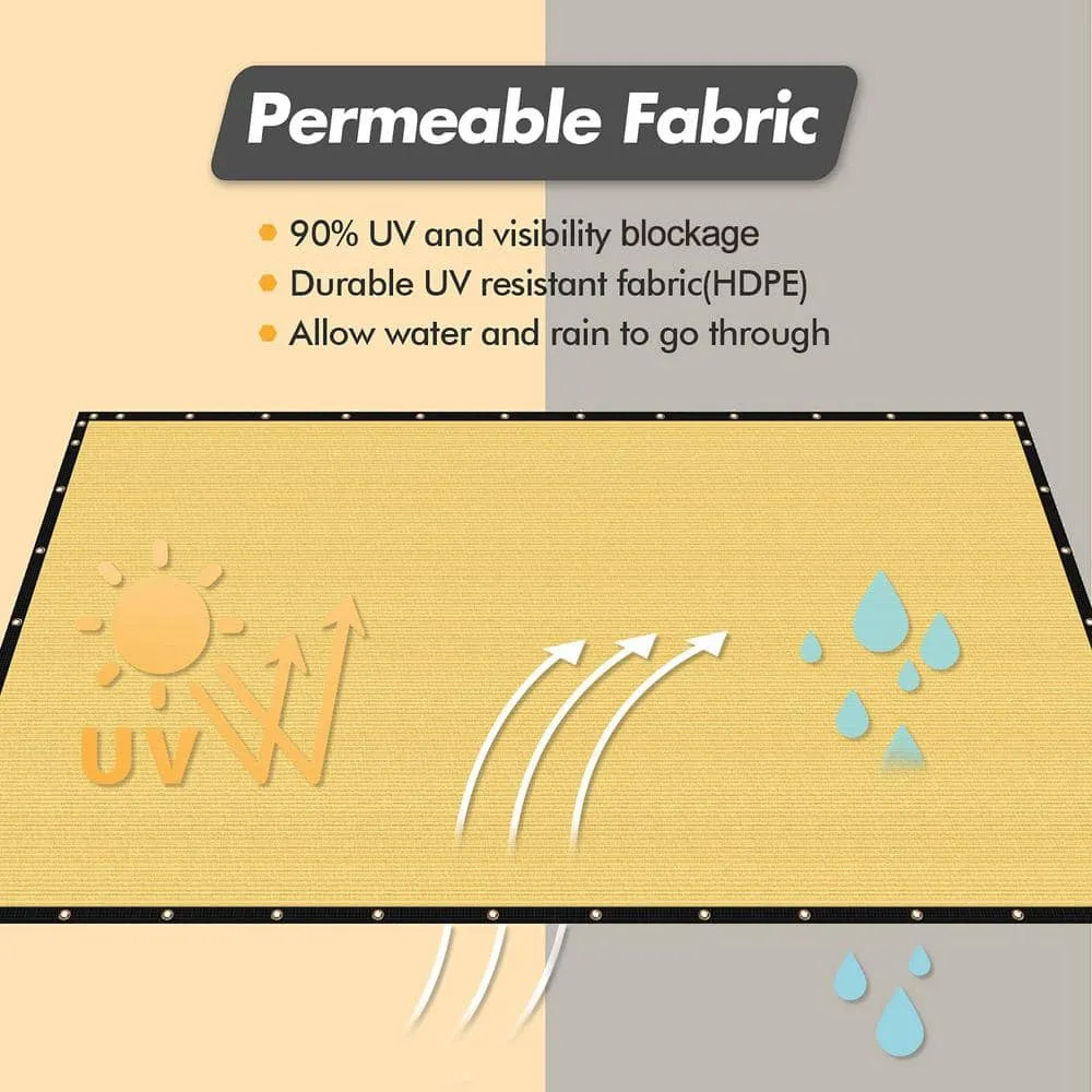 6 ft. x 50 ft. Privacy Screen Fence Heavy-Duty Protective Covering Mesh Fencing for Patio Lawn Garden Balcony Sand, photo 3 of 10