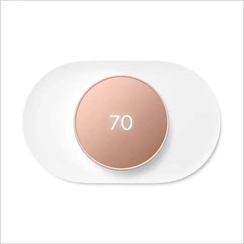 Nest Thermostat - Smart Programmable Wi-Fi Thermostat Sand and Nest Thermostat Trim Kit Snow
