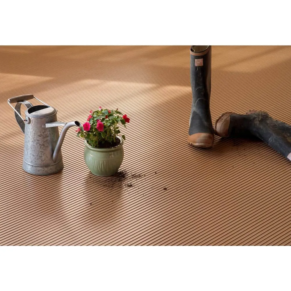 G-Floor Rib 7.5 ft x 17 ft Sandstone Vinyl Garage Flooring Cover and Protector, photo 7 of 8