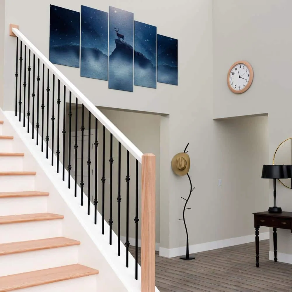 EVERMARK Stair Parts 1/2 in. Satin Black Angled Metal Baluster Shoe for Stair Remodel, photo 3 of 4