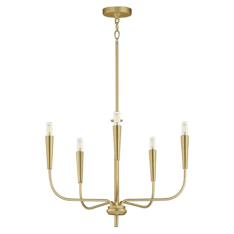 Vela 5-Light Satin Brass Chandelier