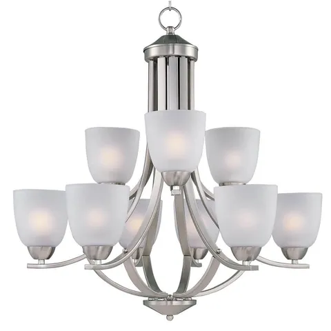 Axis 9-Light Satin Nickel Chandelier