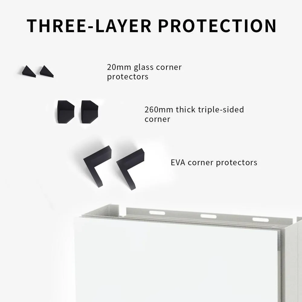TaiMei 12 in. x 24 in. Frameless Recessed or Surface-Mount Beveled Single Mirror Bathroom Medicine Cabinet, photo 10 of 10