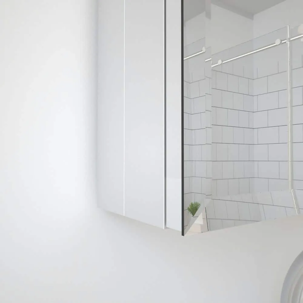 TaiMei 23 in. x 30 in. Frameless Recessed or Surface-Mount Beveled Single Mirror Bathroom Medicine Cabinet, photo 5 of 10