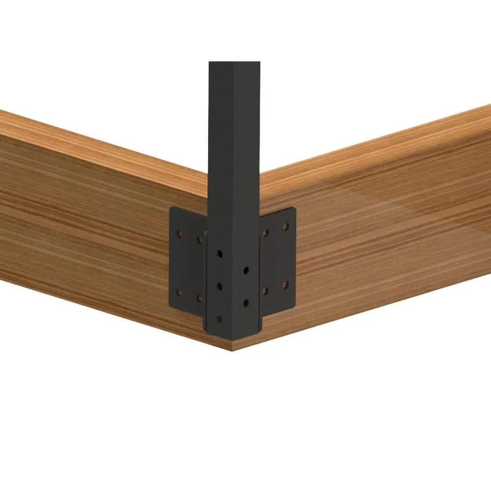 RDI Metal Works Excalibur 52 in. Galvanized and Powder Coated Steel Post Fascia Mount, Satin Black Without Brackets, photo 2 of 2