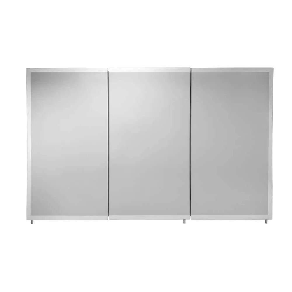 Croydex Potomac 48 in. W x 30 in. H Triple Door White Steel Surface Mount Medicine Cabinet with Mirror, photo 2 of 7