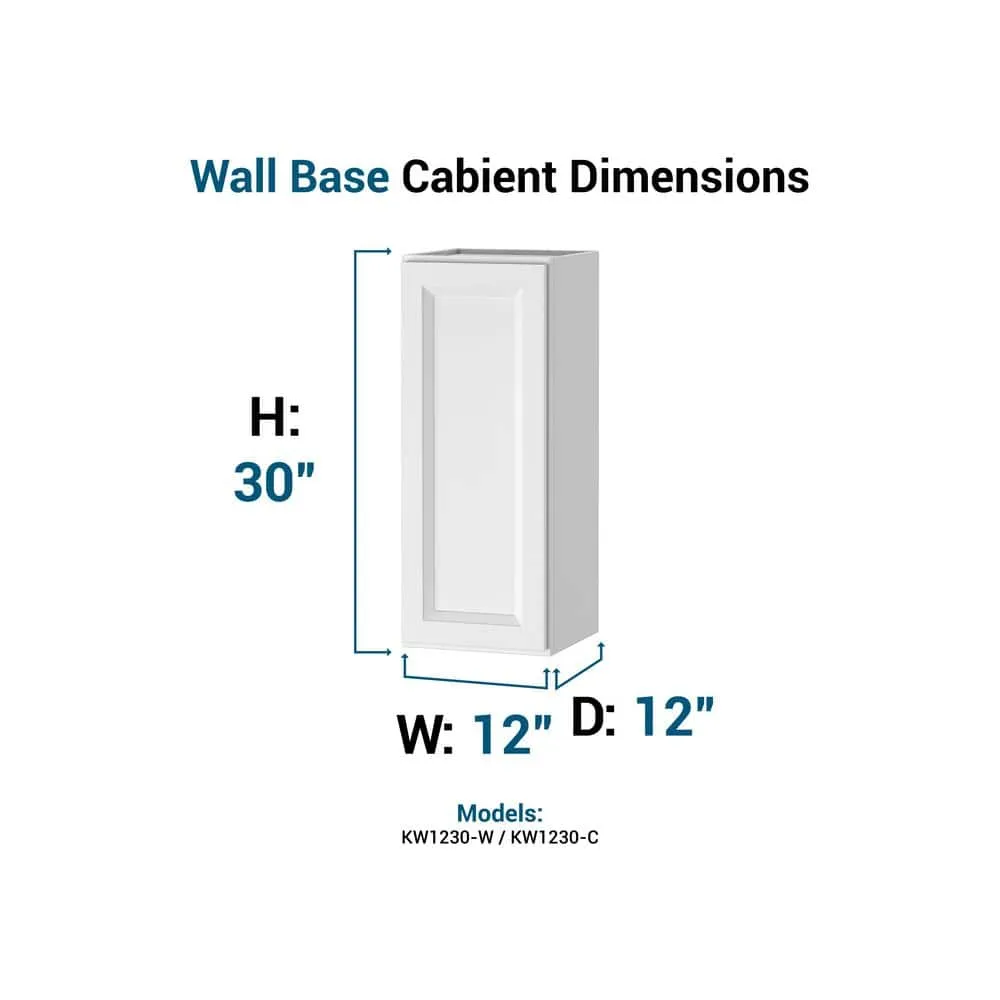 PELHAM & WHITE Keyport Shaker 12 in. W x 12 in. D x 30 in. H Plywood Tool-Free Ready To Assemble Wall Kitchen Cabinet in White, photo 7 of 11