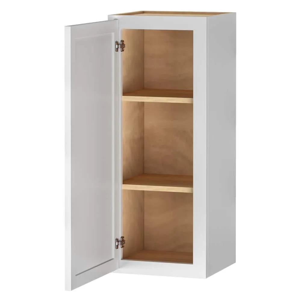 PELHAM & WHITE Keyport Shaker 12 in. W x 12 in. D x 30 in. H Plywood Tool-Free Ready To Assemble Wall Kitchen Cabinet in White, photo 2 of 11
