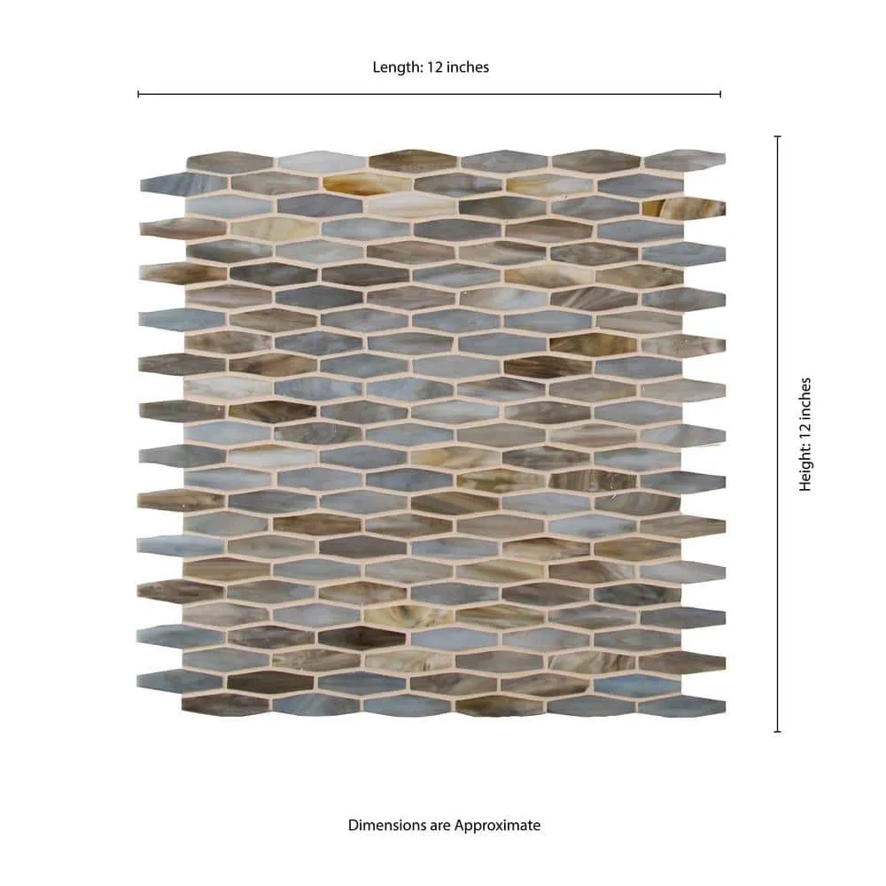 MS International Savoy Interlocking 12 x 12 x 8mm Glass Mosaic Wall Tile, photo 5 of 8