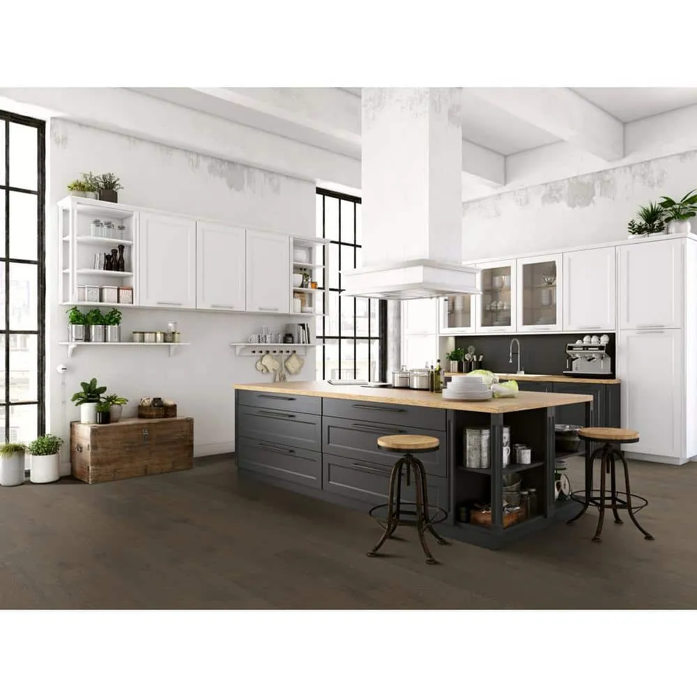 Blue Ridge Hardwood Flooring Castlebury Scarborough Grey White Oak 3/4 in. T x 4 in. W Wire Brushed Solid Hardwood Flooring (16 sq. ft./Case), photo 5 of 5