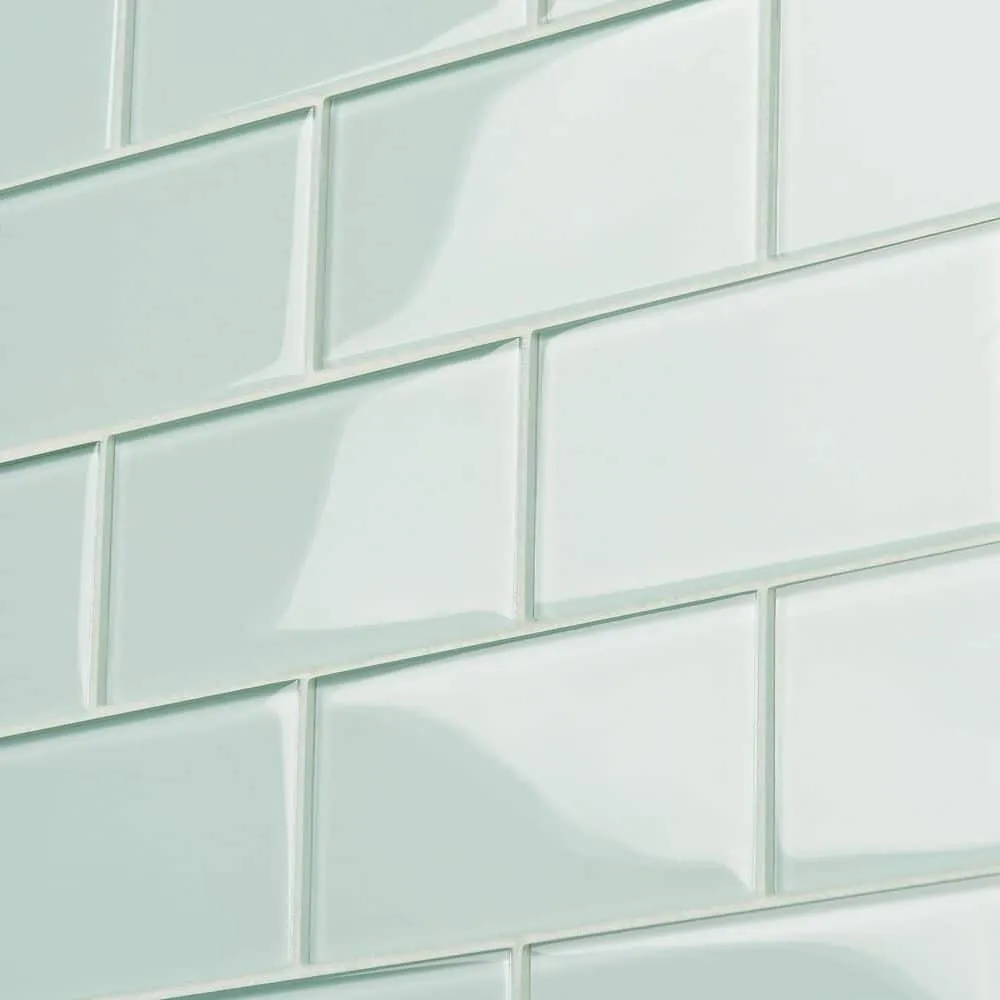 Ivy Hill Tile Contempo Seafoam 3 in. x 6 in. x 8 mm Polished Glass Subway Tile (32 pieces, 4 sq. ft. per box), photo 4 of 7