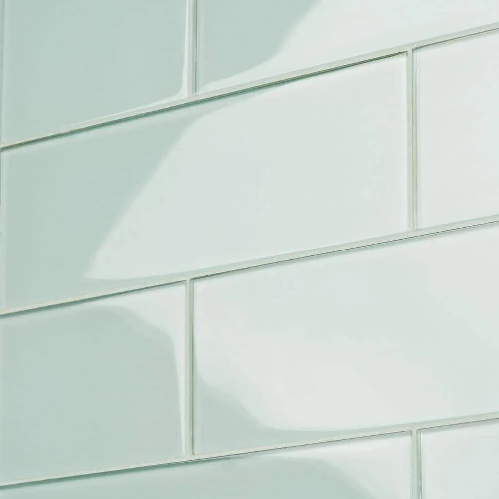 Ivy Hill Tile Contempo Seafoam 4 in. x 12 in. x 8mm Polished Glass Subway Wall Tile (1 sq. ft.) (15 pieces, 5 sq. ft./Box), photo 4 of 7