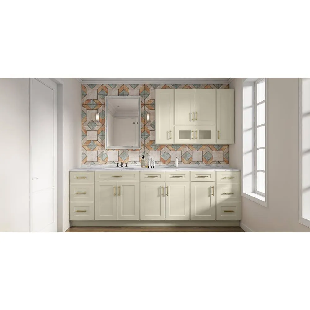 HOMEIBRO Antique White Shaker Style Ready to Assemble Stock Wall Kitchen Cabinet (33 in. W x 15 in. H x 24 in. D), photo 2 of 9