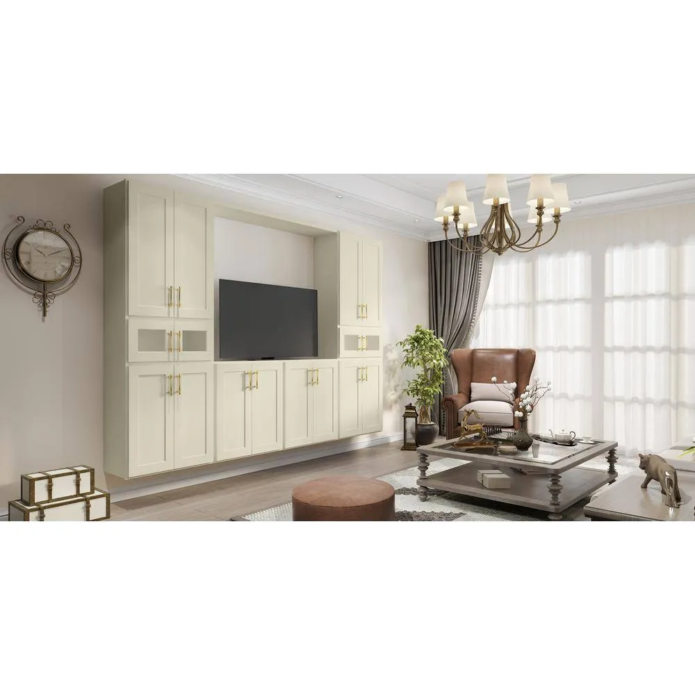 HOMEIBRO Antique White Shaker Style Ready to Assemble Stock Wall Kitchen Cabinet (33 in. W x 15 in. H x 24 in. D), photo 8 of 9
