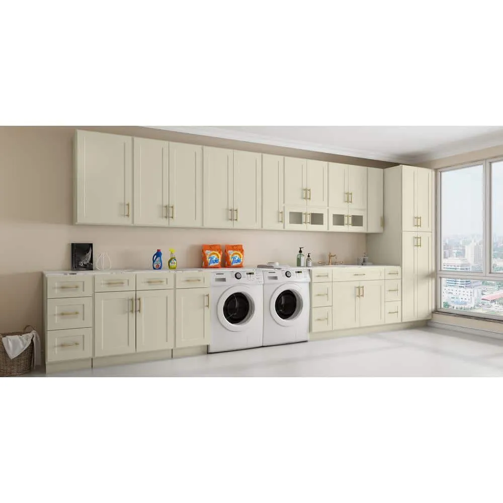 HOMEIBRO Antique White Shaker Style Ready to Assemble Stock Wall Kitchen Cabinet (33 in. W x 15 in. H x 24 in. D), photo 7 of 9