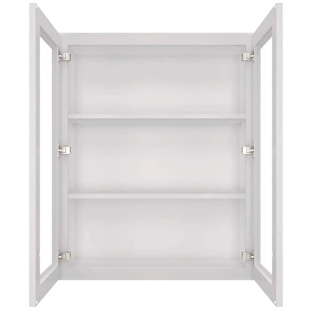 HOMEIBRO 30-in W X 12-in D X 36-in H in Shaker Dove Plywood Ready to Assemble Wall Glass kitchen Cabinet, photo 2 of 12